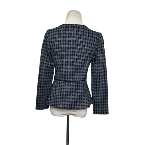 Ann Taylor black ponte knit long sleeves peplum blouse size SP - Picture 9 of 11